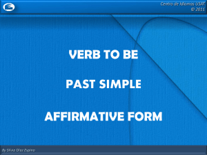 Verb To Be Affirmative