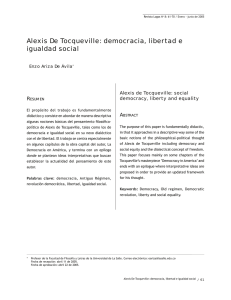 Alexis De Tocqueville: democracia, libertad e igualdad