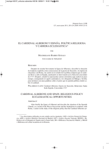 El Cardenal Alberoni y España. Política religiosa y