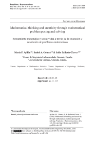Mathematical thinking and creativity through mathematical problem