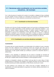 2.11 Decisiones sobre coordinación con los servicios sociales