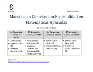 Maestría en Ciencias con Especialidad en Matemáticas Aplicadas
