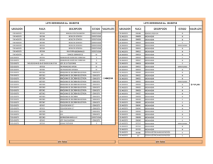 LOTE REFERENCIA No. 20120724 LOTE REFERENCIA