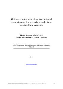 Guidance in the area of socio-emotional competencies for