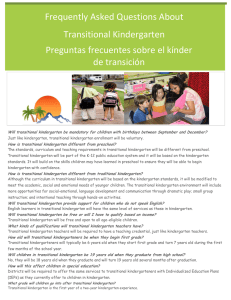 Frequently Asked Questions About Transitional Kindergarten