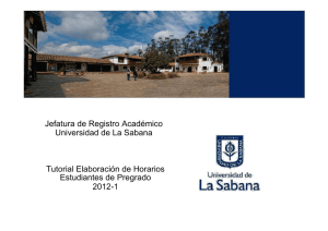 Jefatura de Registro Académico Universidad de La Sabana Tutorial