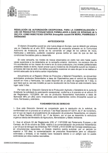 Resolución de autorización excepcional.