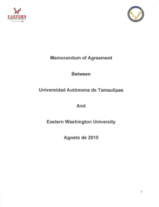 Memorandum of Agreement Between Universidad Autonoma de