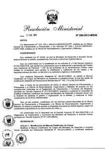 Resolución Ministerial N° 289-2013