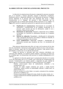 10.-DIRECCIÓN DE COMUNICACIONES DEL PROYECTO