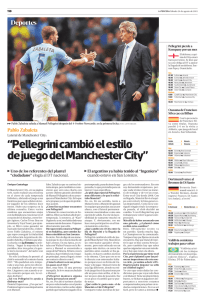Pellegrini cambió el estilo de juego del Manchester City