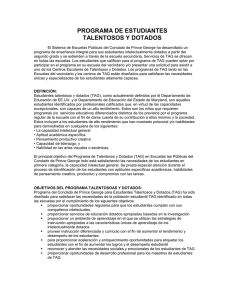PROGRAMA DE ESTUDIANTES TALENTOSOS Y DOTADOS
