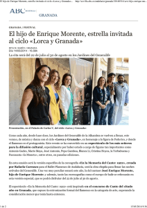 El hijo de Enrique Morente, estrella invitada al ciclo «Lorca y