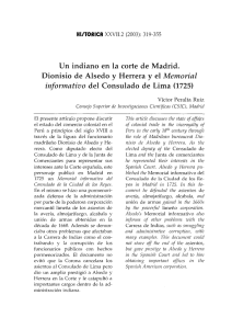 Un indiano en la corte de Madrid. Dionisia de Alsedo y Herrera y el