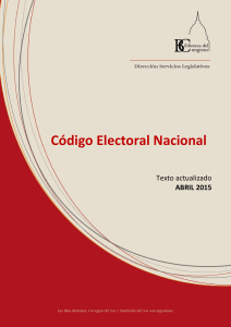Código Electoral Nacional. Texto actualizado –abril 2015