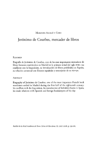 Jerónimo de Courbes, mercader de libros