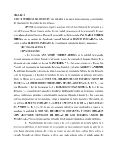 126-D-2012 CORTE SUPREMA DE JUSTICIA: San Salvador, a las