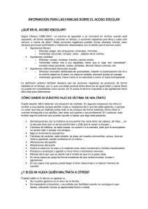 Información para las familias sobre el acoso escolar