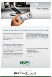 Servicio de Reemplazo de Tarjetas Visa Platinum de Credicorp Bank