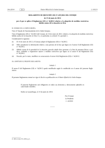 REGLAMENTO DE EJECUCIÓN (UE) No 693/2014 DEL CONSEJO