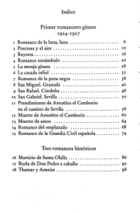 Indice Primer romancero gitano Tres romances históricos