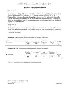 La Iniciativa para el Logro Educativo Latino (LEA) Encuesta para