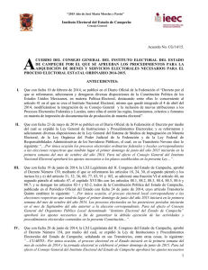 Acuerdo No - Instituto Electoral del Estado de Campeche