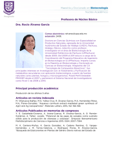 Profesora de Núcleo Básico Dra. Rocío Álvarez García Principal