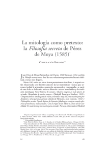 La mitología como pretexto: la Filosofía secreta de Pérez de Moya