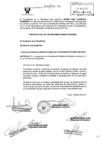 Ley que incorpora el derecho al agua en la Constitución Política del