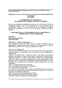 Reglamento a la Ley de Promoción de la Competencia y Defensa