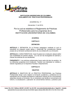 Reglamento de Prácticas - Universitaria de Colombia