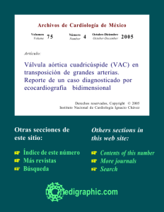 Válvula aórtica cuadricúspide (VAC) en transposición de grandes