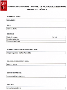 Page 1 FORMULARIO INFORMETARIFARIO DE PROPAGANDA