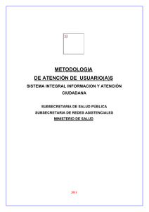 metodologia de atención de usuario(a)s