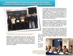 Municipalidades de El Salvador ganadoras de Certamen presentan