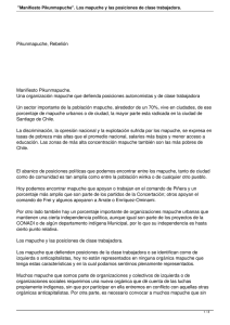 "Manifiesto Pikunmapuche". Los mapuche y las posiciones de clase