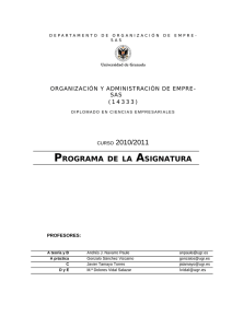 Programa OAE - Departamento de Organización de Empresas
