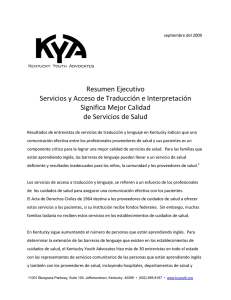 Resumen Ejecutivo Servicios y Acceso de Traducción e