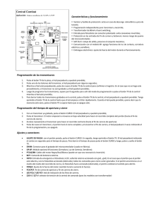 Características y funcionamiento Programación de los transmisores