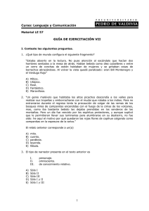 1 Curso: Lenguaje y Comunicación GUÍA DE EJERCITACIÓN VII