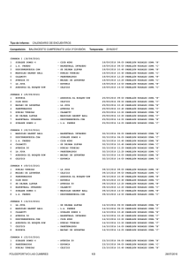 Tipo de informe: CALENDARIO DE ENCUENTROS Competición