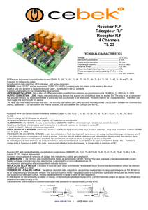 Receiver RF Récepteur RF Receptor RF 4 Channels TL-23