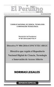Directiva que regula el Repositorio Nacional Digital de