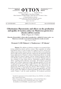 Chlorination: Phytotoxicity and effects on the production and quality