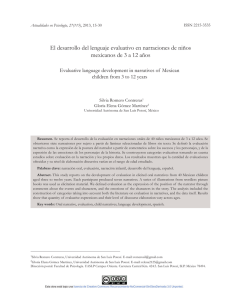 El desarrollo del lenguaje evaluativo en narraciones de niños