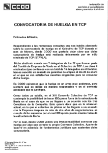 CONVOCATORIA DE HUELGA EN TCP