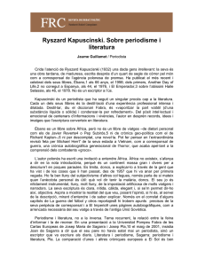 Ryszard Kapuscinski - Fundació Rafael Campalans