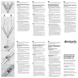 instructions for use washing line replacement kit