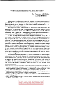 UN POEMA RELIGIOSO DEL SIGLO DE ORO